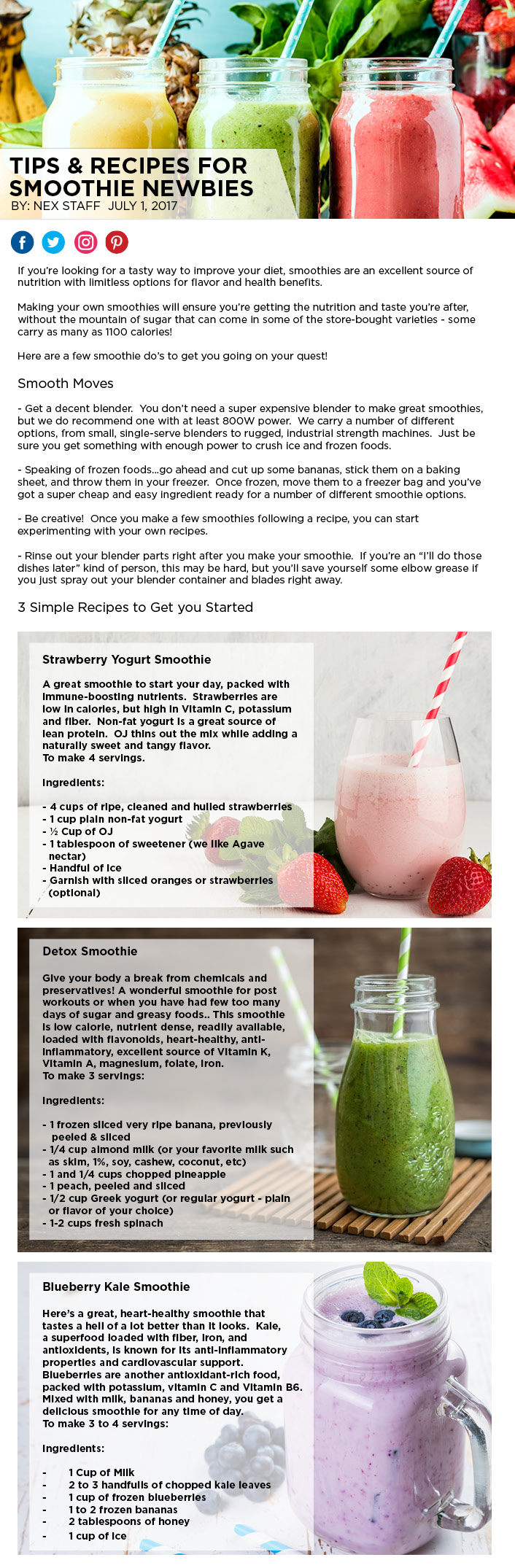 Tips and recipes for smoothie newbies