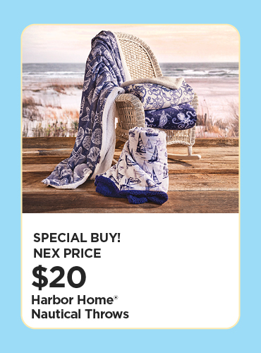 Special Buy! $20 Harbor Home Nautical Throws