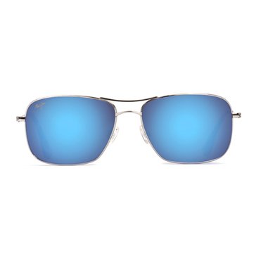 Maui Jim Unisex Wiki Wiki Silver Polarized Aviator Sunglasses