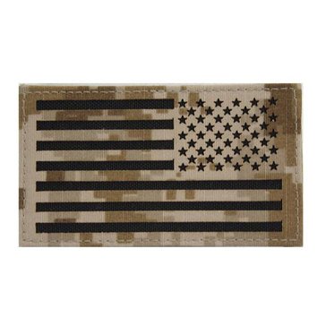 NWU Type-II FABRIC Tan Small Shoulder Patch Reverse Field American Flag on Velcro (Do Not Launder)