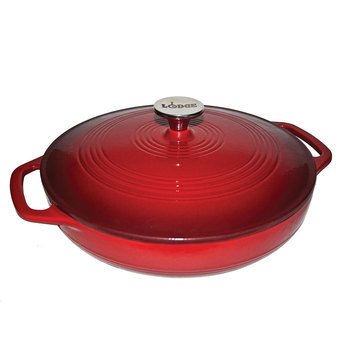 Lodge 3.6-Quart Enameled Cast Iron Casserole, Red