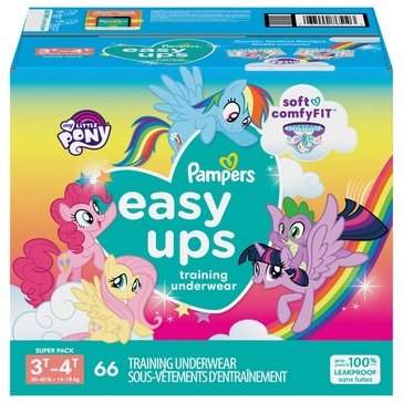 Pampers Easy Ups Size 3T/4T Girls' Training Underwear, 66-count