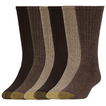 Gold Toe Mens 6Pk Harrington Casual Crew Sock COLOR 262S