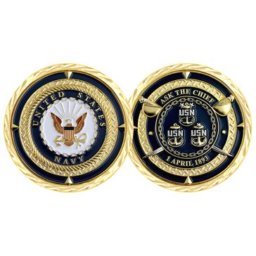 Challenge Coin USN Ask The Chief Coin