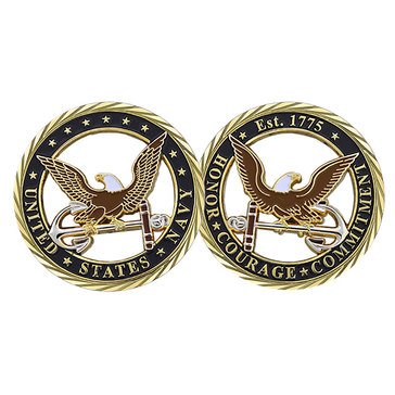Challenge Coin USN Eagle Cut Out Coin