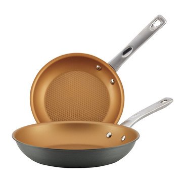 Ayesha Curry Home Collection Hard Anodized Aluminum Twin Pack Skillets 9.25 and 11.5