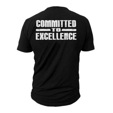 Black Ink Men's USN Flag Committed To Excellence Tee