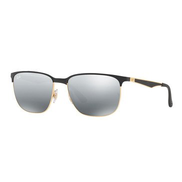 Ray-Ban Unisex Square Gold Top Black Sunglasses 59mm