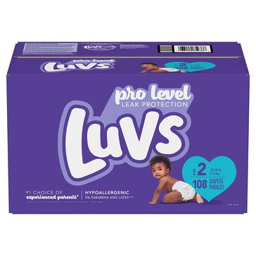 Luvs Pro Level Size 2 Diapers, 108-count