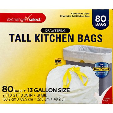 Exchange Select Odor Pro Tall Kitchen Drawstring trash bags, 13-Gallon, Fresh Scent