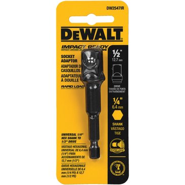 Dewalt 1/4 Hex To 1/2 Square Impact Ready Socket Adaptor