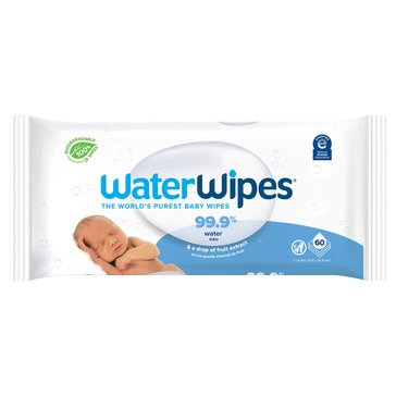 WaterWipes Biodegradable Original Baby Wipes - Fragrance Free 60ct