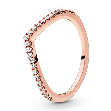 Pandora Rose Gold Shimmering Wish Ring, Size 52