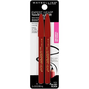 Maybelline Expert Wear Twin Brow & Eye Pencils Velvet Black .06 oz