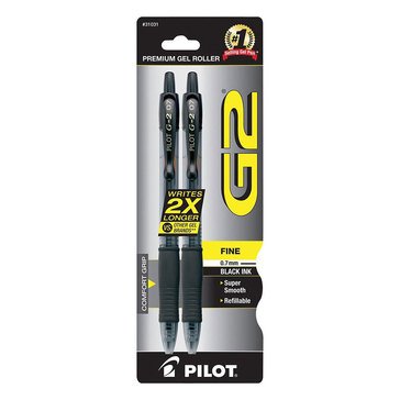 Pilot G-2 Fine Black Ink Gel Pens, 2-count