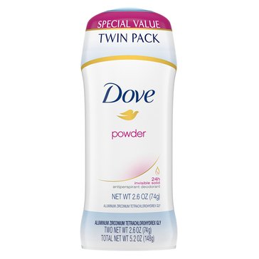 Dove Antiperspirant Deodorant Powder 2.6oz Twin Pack