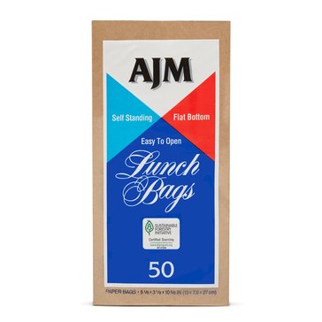 AJM Packaging Lunch Bags, 50-Count