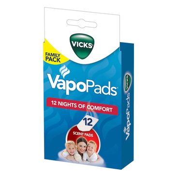 Vicks Vapopads Waterless Vaporizer Soothing Menthol Scented Pads, 12-count