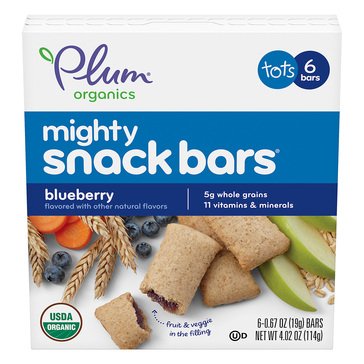 Plum Organics Mighty Blueberry with Carrot Snack Bars, 6ct
