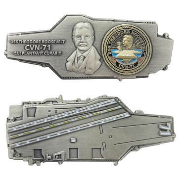 Vanguard USS Theodore Roosevelt Carrier Shaped Coin