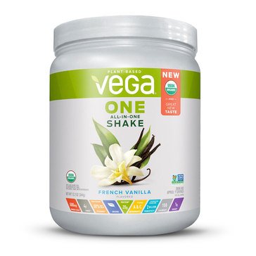 Vega One Plant Based Organic All-in-One French Vanilla Powder, 9-servings