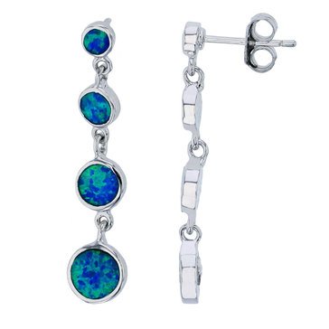 Bijoux Du Soleil Created Opal Dangle Earrings, Sterling Silver