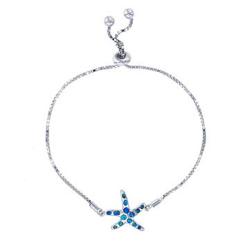 Bijoux Du Soleil Created Opal Starfish Bracelet, Sterling Silver