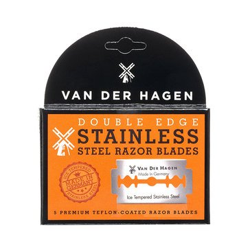 Van Der Hagen 5 Pack Stainless Steel Razor Blade Refill