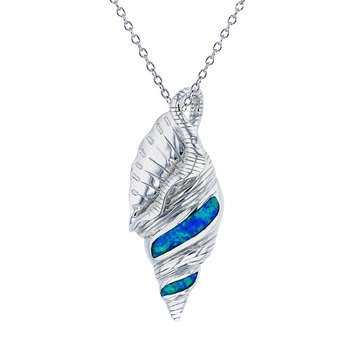 Bijoux Du Soleil Created Opal Shell Pendant, Sterling Silver