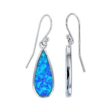 Bijoux Du Soleil Created Opal Earrings, Sterling Silver
