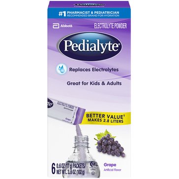 Pedialyte Powder Grape 6-Count Packs