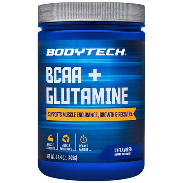 BodyTech BCAA Plus Glutamine Unflavored Powder, 59-servings 