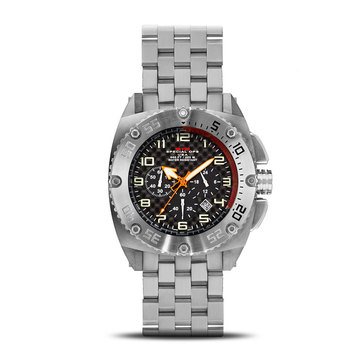 MTM Special Ops Patriot Silver Titanium Band Chronograph Watch 