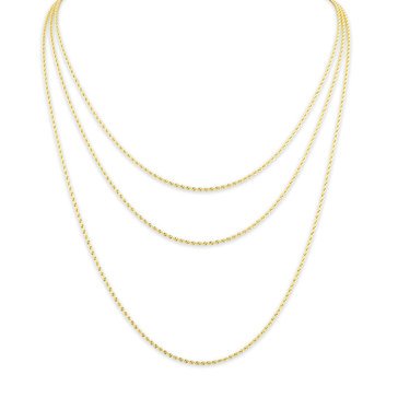 14K Triple Strand Rope Necklace