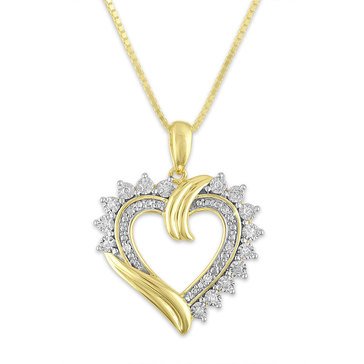 1/10 cttw Diamond Miracle Plated Heart Pendant