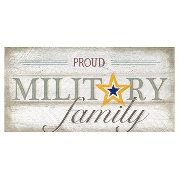 Highland Signs USN Proud Military Family Slatted Wooden Home Decor Sign