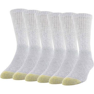 Gold Toe Men's Athletic Cotton Banded Crew Socks, 6 Pack