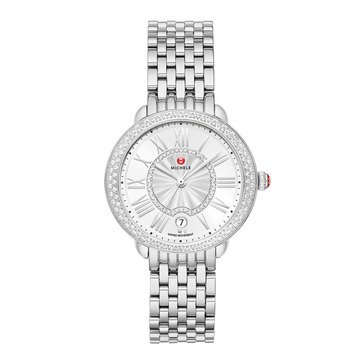 Michele Women's Serein Mid Stainless Steel Diamond Watch 