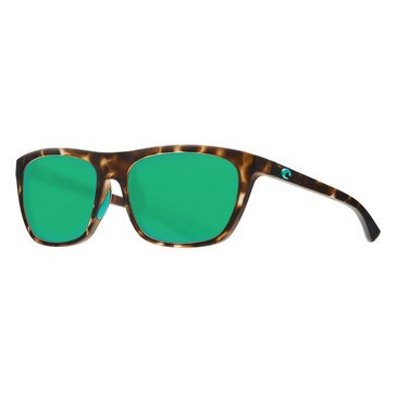 Costa del Mar Women's Cheeca Matte Shadow Tortoise/Green Mirror Polarized Sunglasses
