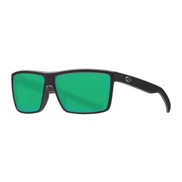Costa del Mar Men's Rinconcito Matte Black/Green Mirror Polarized Sunglasses