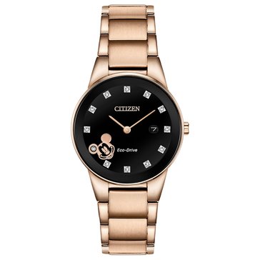 Citizen x Disney Classic Women's Mickey Mouse Stainless Steel Rose Gold-Tone Bracelet Watch