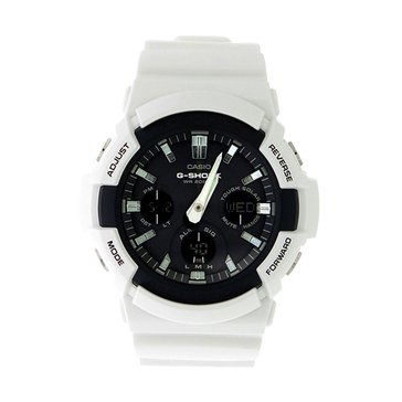Casio Men's Black Dial/White Resin Strap Watch, 52.5mm