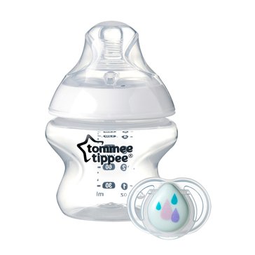 Tommee Tippee Closer to Nature 0+ Months 5 Oz. Baby Bottle with Newborn Pacifier