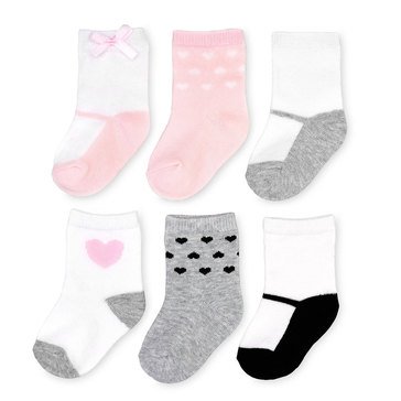 Goldbug On The Goldbug Girls' 6-Pack Mary Jane Crew Socks