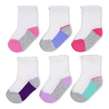 Goldbug On The Goldbug™ Girls' 6-Pack Scallop Crew Socks