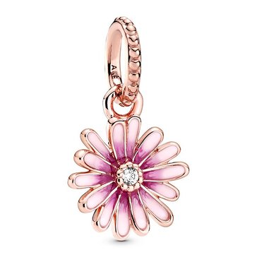 Pandora Rose Pink Daisy Flower Pink Enamel and Cubic Zirconia Dangle Charm