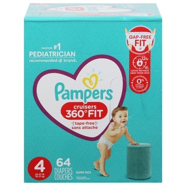 Pampers Cruisers 360 Degree Fit Size 4 Diapers, 62-count