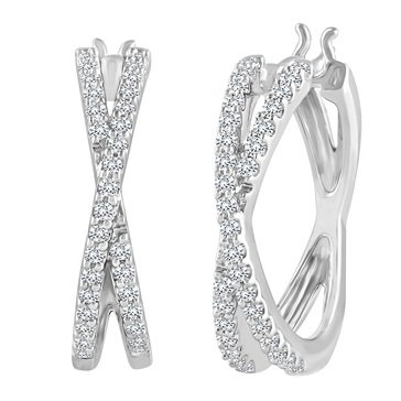 Because By Navy Star 1/2 cttw Diamond Hoop Earrings