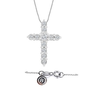 Because by Navy Star 1/4 cttw Diamond Cross Pendant