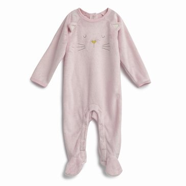 Wanderling Baby Girls' Animal Face Plush Coveralls